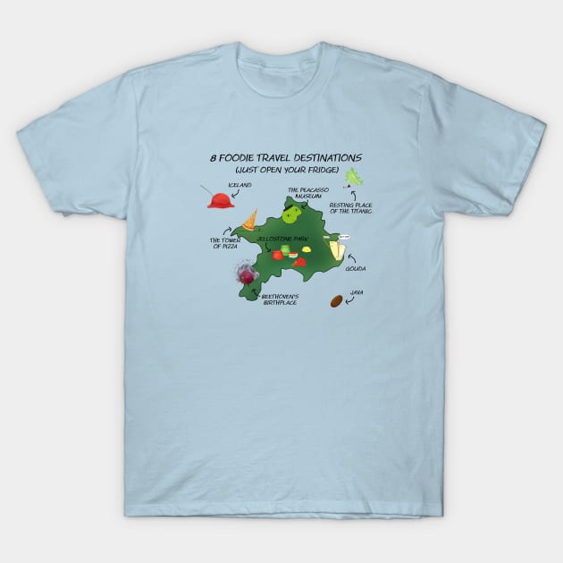 Travel map for foodies T-Shirt by shackledlettuce